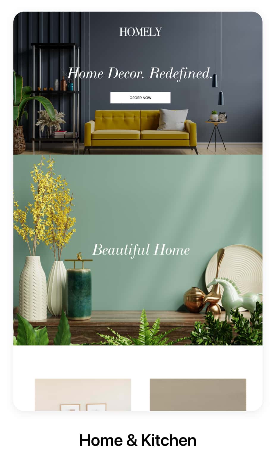 Customized Ecommerce Website for Home Decor and Kitchen Accessories