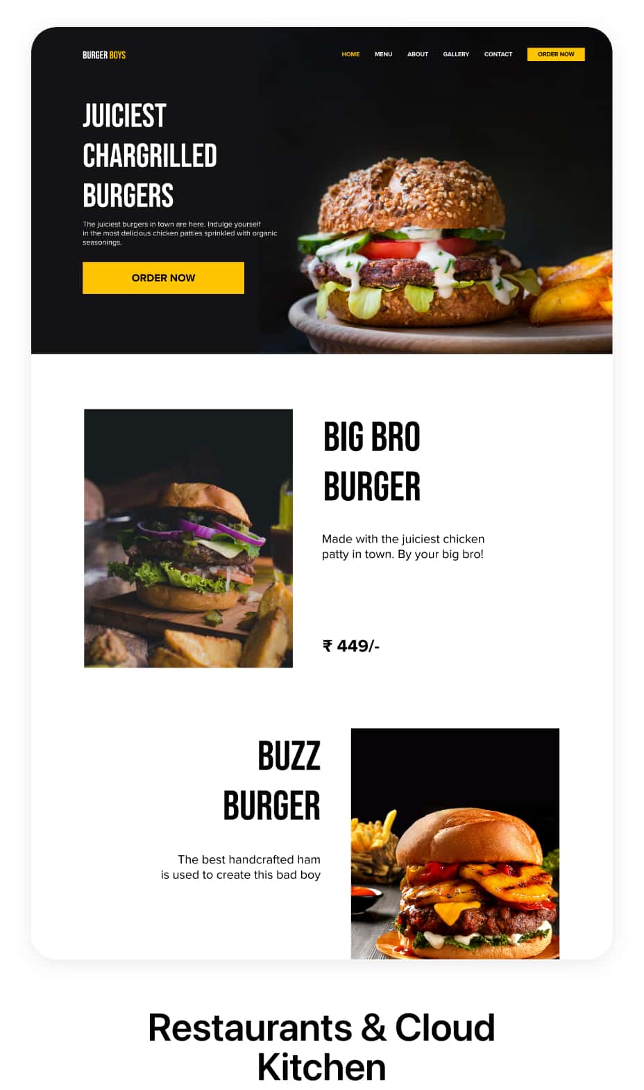 Customized Ecommerce Website for Restaurant and Cloud Kitchen
